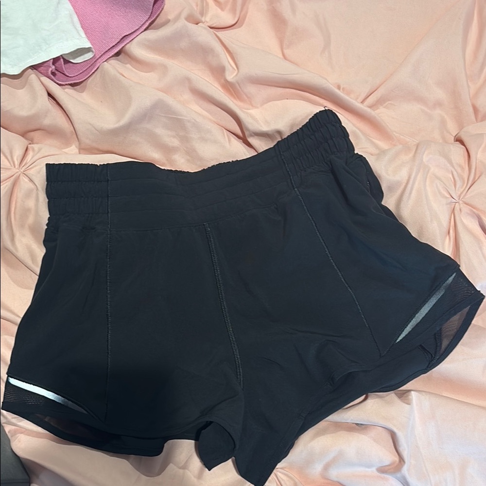 Lululemon Athletica Black Athletic Shorts with Reflective Detail